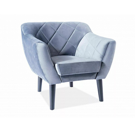 Kreslo KARO 1 Velvet, sivé Bluvel 14/wenge Kreslo KARO 1 Velvet, sivé Bluvel 14/wenge