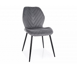 Jedálenská stolička MIKE VELVET, Sivý Bluvel 14/Čierna