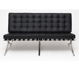 Sofa BA2 pre 2 osoby, čierna ekokoža