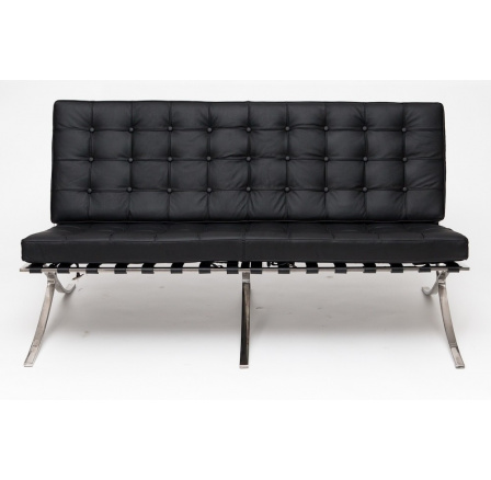 Sofa BA2 pre 2 osoby, čierna ekokoža