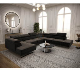 Rohová sedacia súprava EMPORIO MAX II 300X350X180 - hnedá, pravá