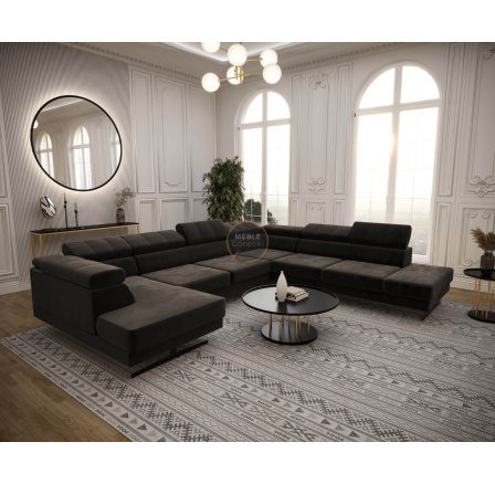 Rohová sedacia súprava EMPORIO MAX II 300X350X180 - hnedá, pravá