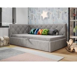 Posteľ ELZA - sivá - T88, Ľavá strana