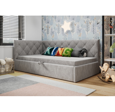 Posteľ ELZA - sivá - T88, Ľavá strana