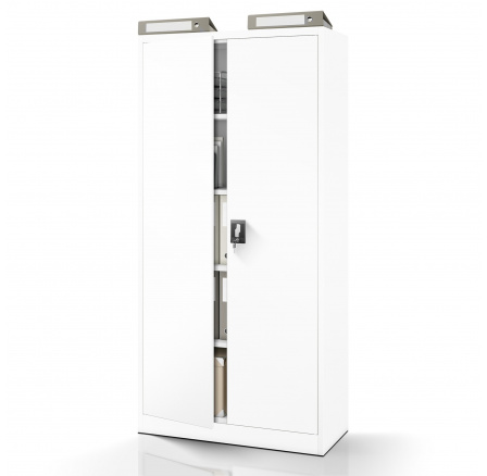 Kancelárska kovová skriňa na dokumenty biela: JAN H, 900 x 1950 x 400 mm