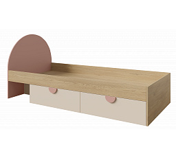 Posteľ LEXI - 13 L/P, Dub Cremona/Macadamia/Púdrovo ružová