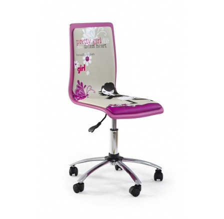 Detská stolička FUN-1/ ružová s nápisom pretty girl