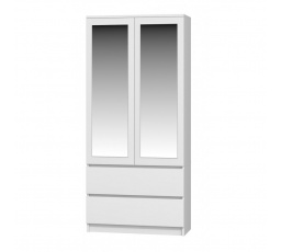 Šatní skriňa MALVÍNA 2S-90, Biela
