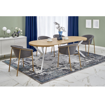 Jedálenský stôl PERONI, Zlatý dub/Biela