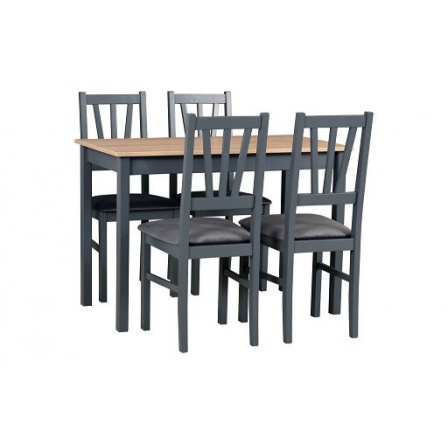 MILENIUM 7 - jedálenský set stôl+4 stoličky (Max 2+Boss 5 ) dub lamino sonoma len doska stola/ grafitový rám, nohy/ grafitové stoličky/ grafitová látka 28B-Kronos 22 - kolekcia "DRE" (DM) (K150)NOVINKA