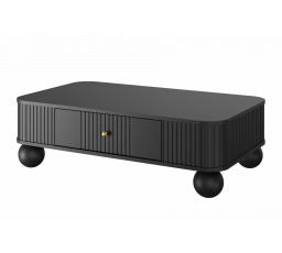 Konferenčný stolík Vesper, čierna / zlaté úchyty