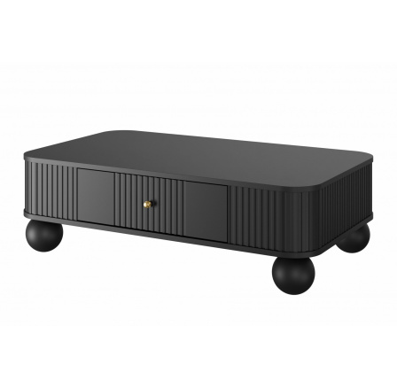 Konferenčný stolík Vesper, čierna / zlaté úchyty