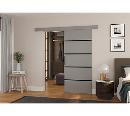 Posuvné dvere na stenu MUSCHU 86 Sivá+Čierna