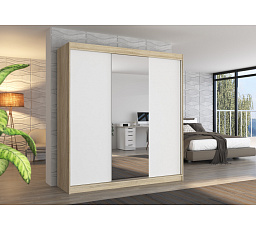 Posuvná skriňa so zrkadlom SANTIAGO 200 Sonoma+White