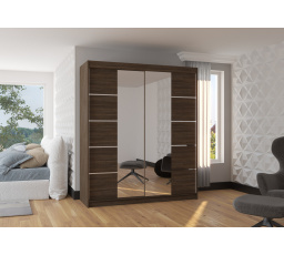 Posuvná skriňa so zrkadlom TRAVES 180 Choco+Choco