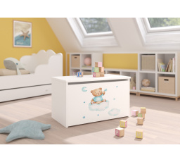 Truhlica na hračky DARIA White+Teddy BEAR And Cloud