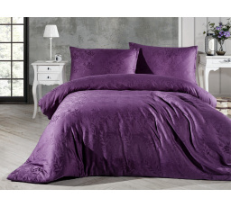 Saténová obliečka na vankúš Listy fialové