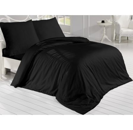 Francúzske obliečky Satén 220x200, 70x90cm Čierna