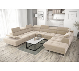 Rohová sedacia súprava GALAXY MAX I s funkciou spania 280x350x225 - béžová, ľavá