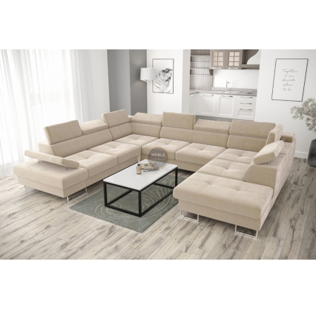 Rohová sedacia súprava GALAXY MAX I s funkciou spania 280x350x225 - béžová, ľavá Rohová sedacia súprava GALAXY MAX I s funkciou spania 280x350x225 - béžová, ľavá