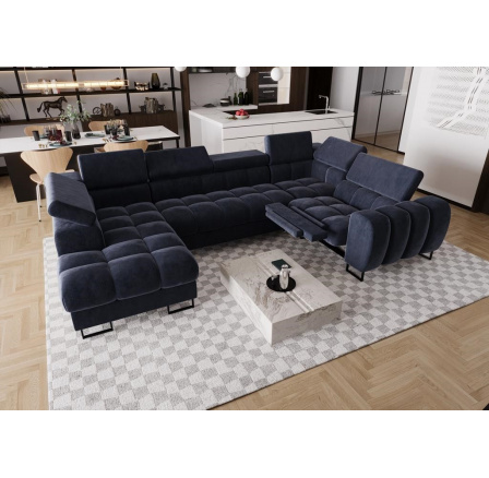 Rohová sedacia súprava ASPEN MAX II, relax 198x350x170 cm - modrá, pravá Rohová sedacia súprava ASPEN MAX II, relax 198x350x170 cm - modrá, pravá