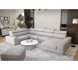 Rohová sedacia súprava ROYAL MAX II priemer 30x375x185 - sivá, ľavá