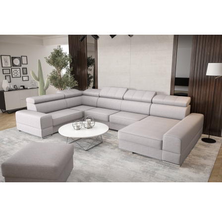 Rohová sedacia súprava ROYAL MAX II priemer 30x375x185 - sivá, ľavá