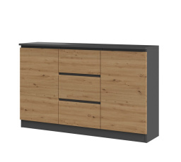 Komoda TOPA 2D3S 120, ANTRACIT/DUB ARTISAN