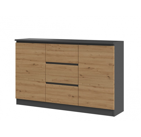 Komoda TOPA 2D3S 120, ANTRACIT/DUB ARTISAN