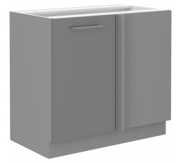 Rohová kuchynská skrinka GARID 105-ND-1F-BB, Sivý lesk/Sivá