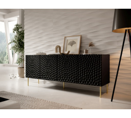 Komoda HOLE 190, čierny mat/čierny mat