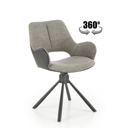 Jedálenská otočná stolička K494, Sivá/Čierna