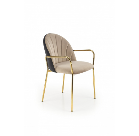 Jedálenská stolička K500, béžová/čierna/zlatá