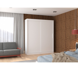 Šatní skriňa s posuvnými dverami LINCOLN 180 Biela+Biela