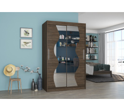 Posuvná skriňa so zrkadlom OSWALD 120 Choco+Choco