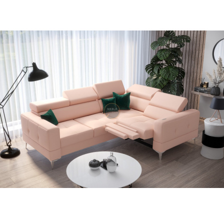 Rohová sedacia súprava TOSCANIA, relax s funkciou spania 185x250 prírodná koža - ružová, pravá Rohová sedacia súprava TOSCANIA, relax s funkciou spania 185x250 prírodná koža - ružová, pravá