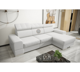 Rohová sedacia súprava ROYAL MINI 260×160 - biela eko koža, pravá