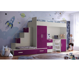 Vyvýšená posteľ PARADISE 5, Kašmír Fialová lesk