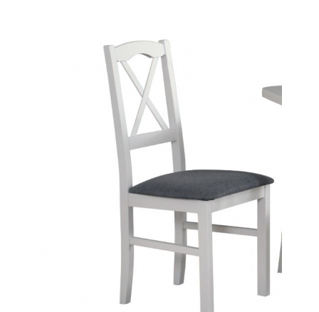 NIEL 11 (NILO 11)-jedálenská stolička BIELA / sivá látka č. 10 - kolekcia "DRE" Nosnosť 120 kg (K150-Z)