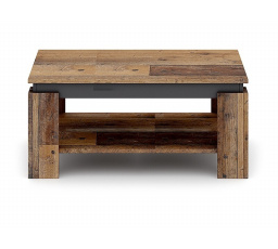 Konferenčný stôl AGAVA 90x50 cm, staré drevo/Matera tmavosivá