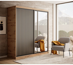 Posuvná skriňa Delia 180 Artisan+Čierna