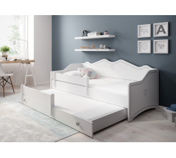 Dvojlôžko s matracmi EMKA II Gray 160x80 Biela+Šedá