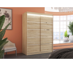 Posuvná skriňa s LED osvetlením LUFT 150 Sonoma+Sonoma