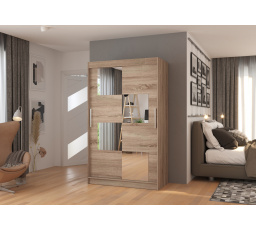 Posuvná skriňa so zrkadlom LUGANO 120 Truffle+Truffle