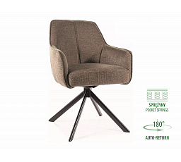 Jedálenská otočná stolička NOTTI s pružinovým sedákom, Brego Olivová 77/Čierna