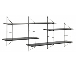 Polička Belfast 2 sivá čierna