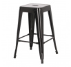 Barová stolička Paris 66 cm čierna inšpirovaná Tolix