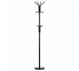 Stojanový vešiak, výška 182 cm, kovová konštrukcia, čierny matný lak, nosnosť 10 kg