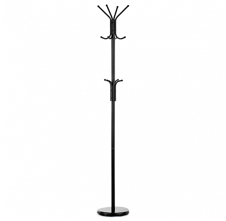 Stojanový vešiak, výška 182 cm, kovová konštrukcia, čierny matný lak, nosnosť 10 kg Stojanový vešiak, výška 182 cm, kovová konštrukcia, čierny matný lak, nosnosť 10 kg