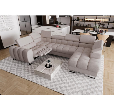 Rohová sedacia súprava ASPEN MAX II, relax 198x350x170 cm - ľavá, béžová